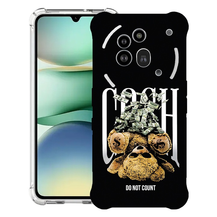 BestCase® Husa Anti Shock 1.5mm Compatibil cu Nothing Phone (3a) Pro, cu Design Teddy Bear Money, Reinforced 4 Corners, 3119592 AS 1460