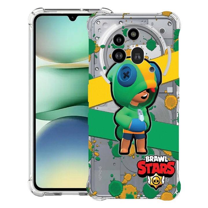 BestCase® Усилен противоударен калъф 1.5мм, съвместим с Nothing Phone (3a) Pro, с дизайн Brawl Stars, подсилени 4 ъгъла, 3119592 AS 647