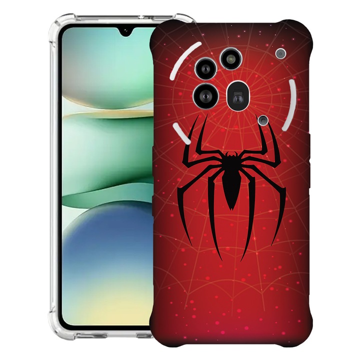 BestCase® Husa Anti Shock 1.5mm Compatibil cu Nothing Phone (3a) Pro, cu Design Spider, Reinforced 4 Corners, 3119592 AS 1432