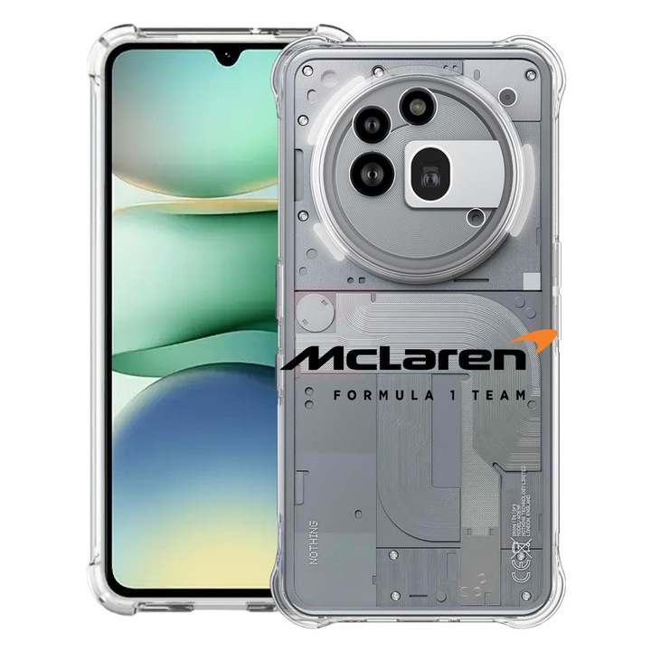 BestCase® Husa Anti Shock 1.5mm Compatibil cu Nothing Phone (3a) Pro, cu Design McLaren, Reinforced 4 Corners, 3119592 AS 1876