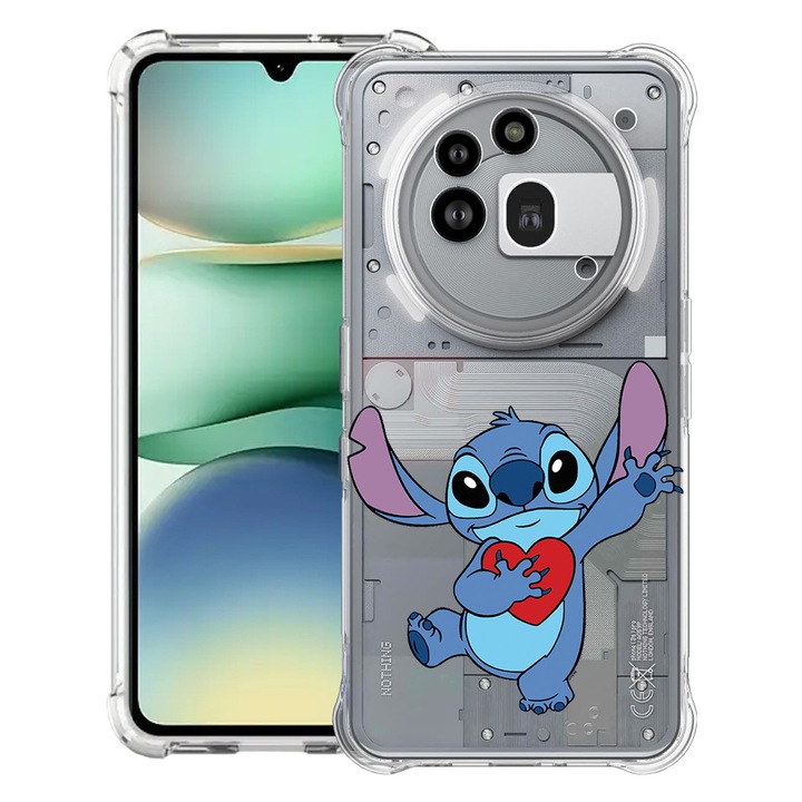 BestCase® Устойчив на удар калъф 1.5 мм, съвместим с Nothing Phone (3a) Pro, с дизайн „Обичам те толкова много“, подсилени 4 ъгъла, 3119592 AS 1889