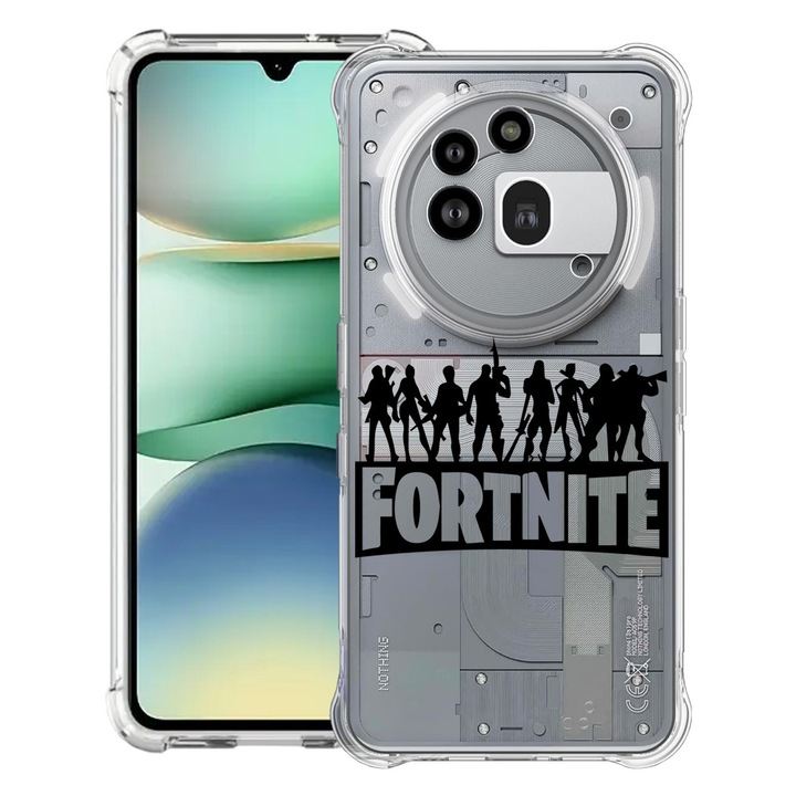 BestCase® Устойчив на удар калъф 1.5мм Съвместим с Nothing Phone (3a) Pro, с дизайн Fortnite, Подсилени 4 ъгъла, 3119592 AS 1629