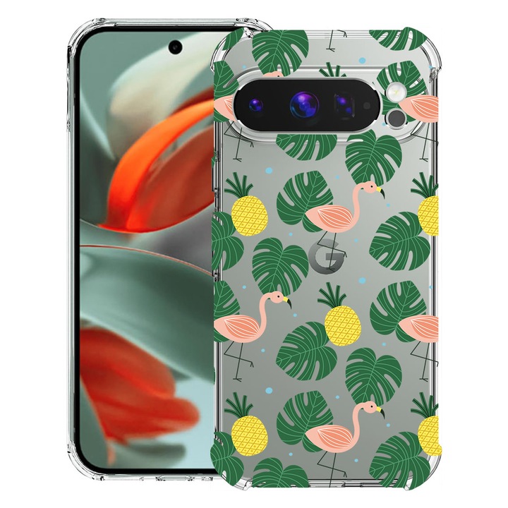 BestCase® Husa Anti Shock 1.5mm Compatibil cu Google Pixel 10 Pro / Pixel 10, cu Design Flamingo, Reinforced 4 Corners, 3119593 AS 93