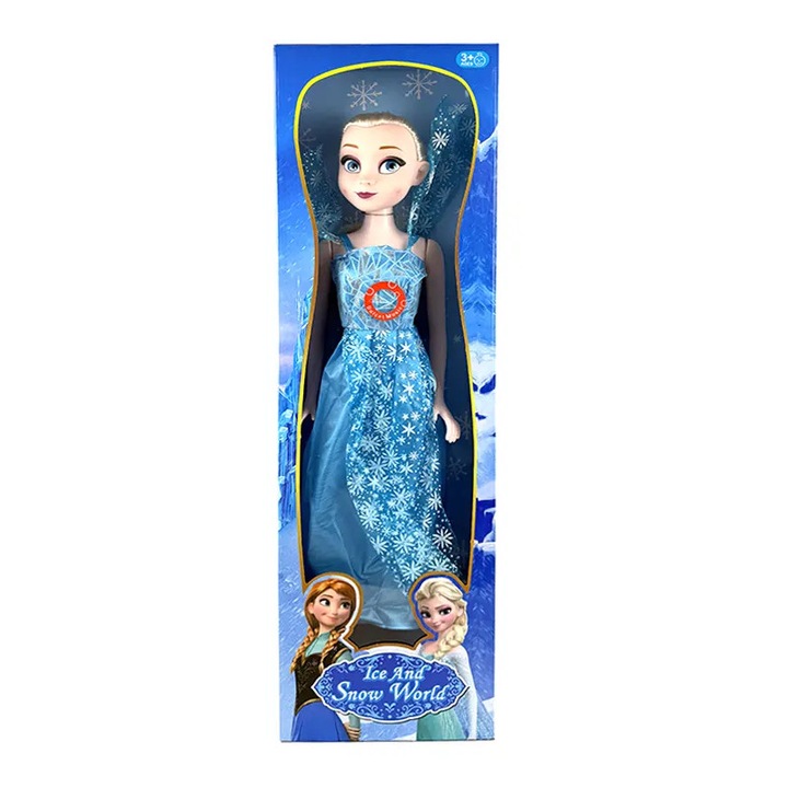 Elsa Frozen baba, zenélő, 70 cm