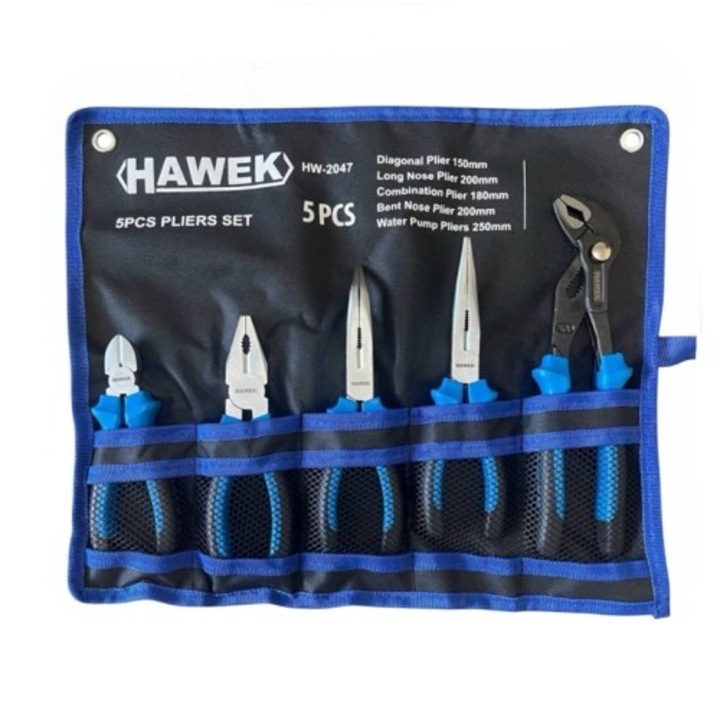 Комплект професионални клещи Hawek – 5 части