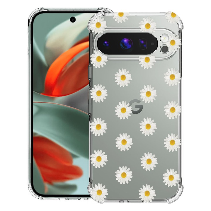 BestCase® Husa Anti Shock 1.5mm Compatibil cu Google Pixel 10 Pro / Pixel 10, cu Design Daisy, Reinforced 4 Corners, 3119593 AS 2012