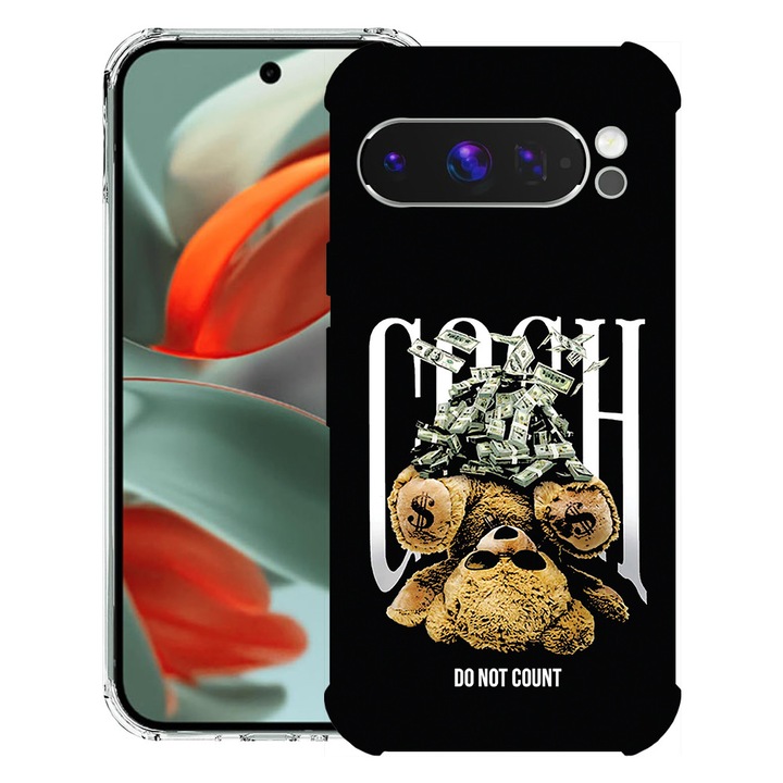 BestCase® Husa Anti Shock 1.5mm Compatibil cu Google Pixel 10 Pro / Pixel 10, cu Design Teddy Bear Money, Reinforced 4 Corners, 3119593 AS 1460