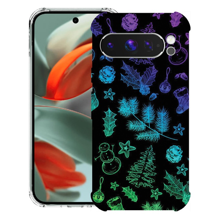 BestCase® Husa Anti Shock 1.5mm Compatibil cu Google Pixel 10 Pro / Pixel 10, cu Design Xmas Pattern, Reinforced 4 Corners, 3119593 AS 1358