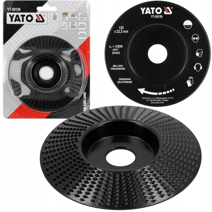 Yato 125 mm-es tárcsa fához, betonhoz, gipszkartonhoz, szénacélhoz, 22,2 mm