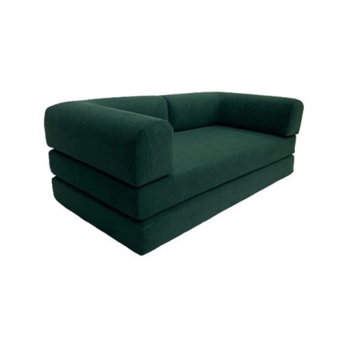 Canapea fara rama, Comprimata, Forest Tales, 100 x 200cm, Verde