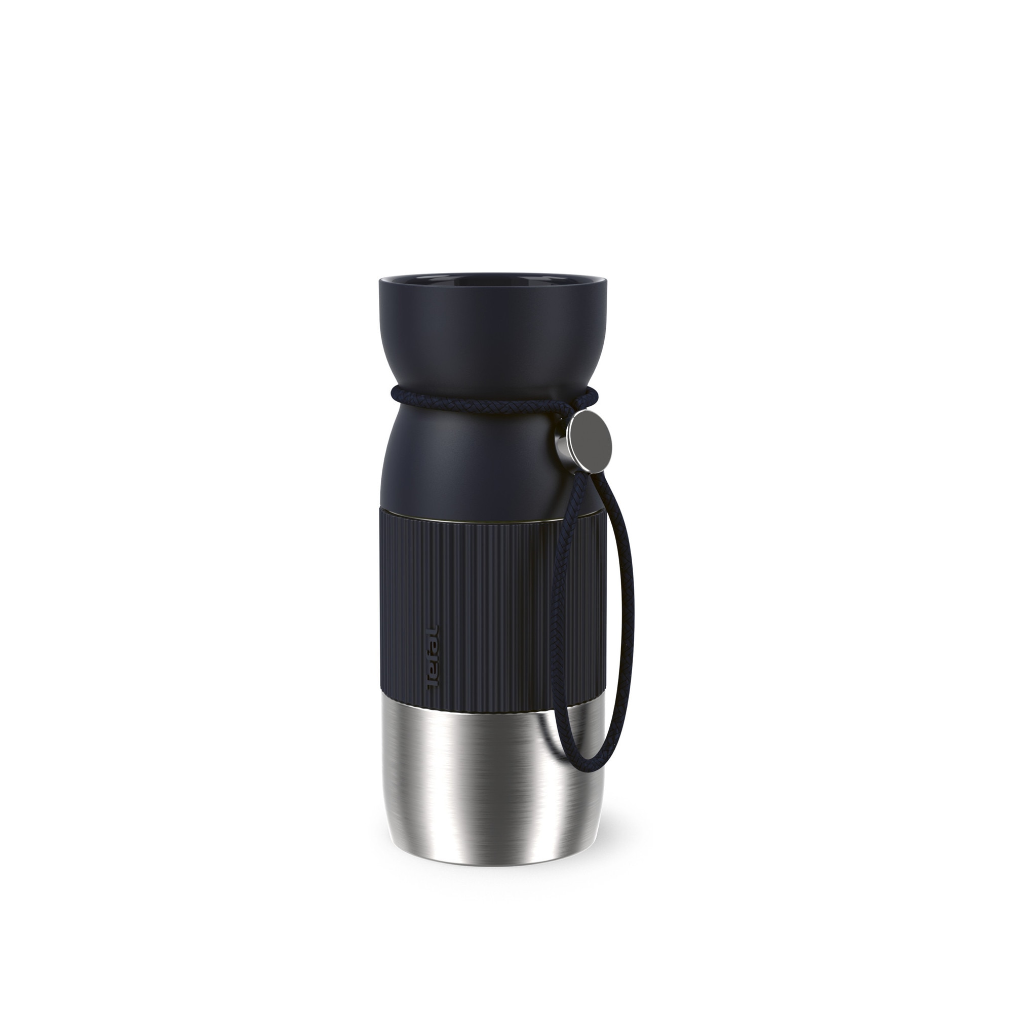 Termos Tefal beYou N2191310, inox, 0.36 L, capsac Quick Press, compatibilitate cu masina de spalat vase, argintiu & negru