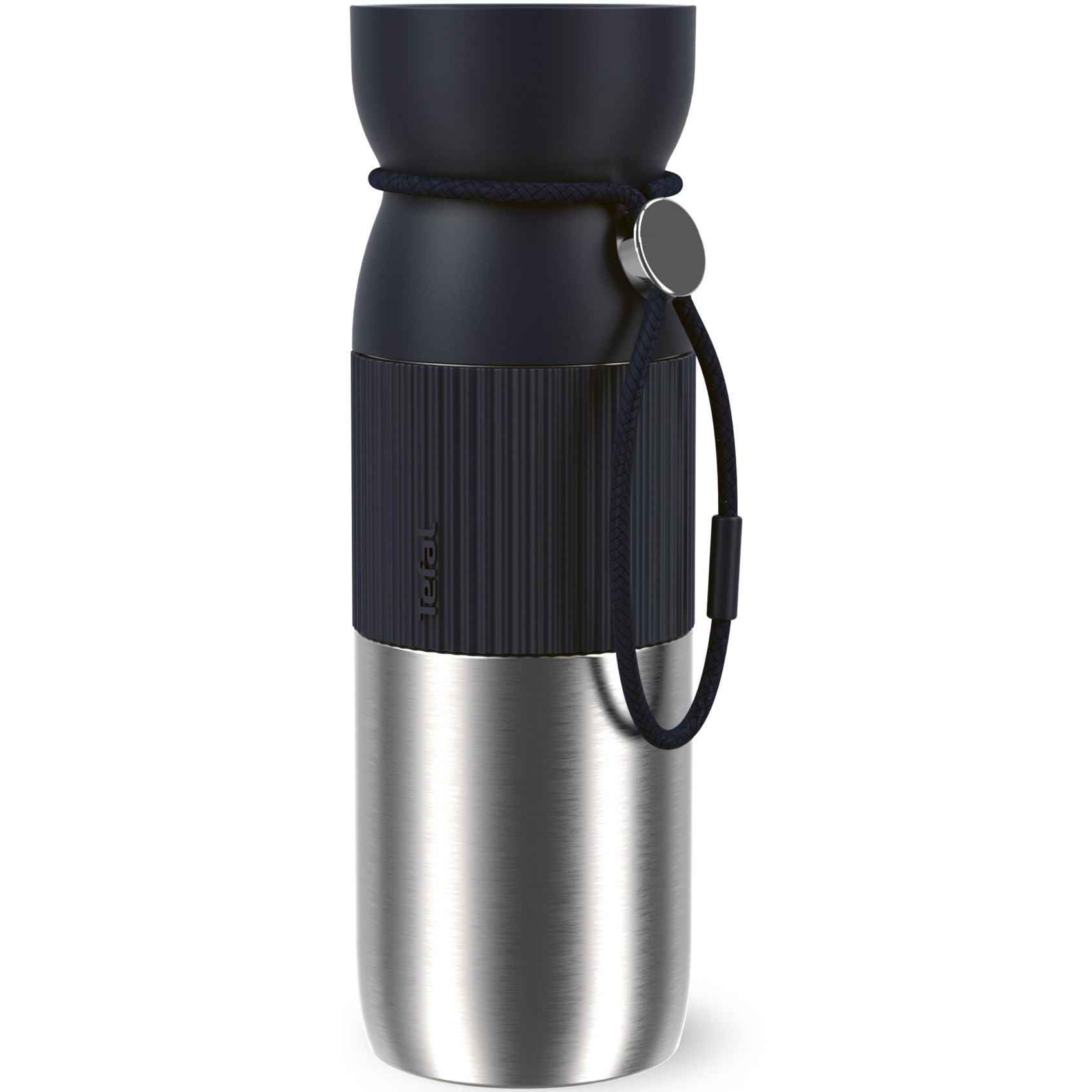 Termos Tefal beYou N2191910, inox, 0.5 L, capsac Quick Press, compatibilitate cu masina de spalat vase, argintiu & negru