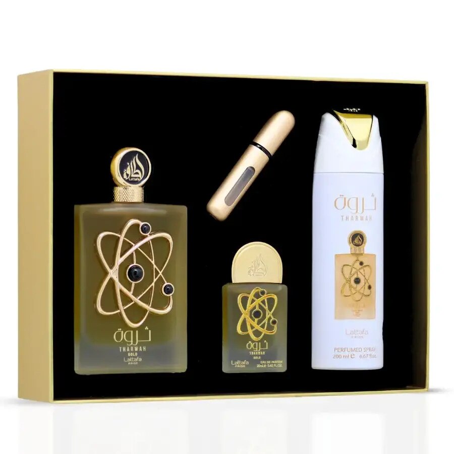 Set Apă de parfum Lattafa, Pride THARWAH GOLD Unisex, 100 ml - eMAG.ro