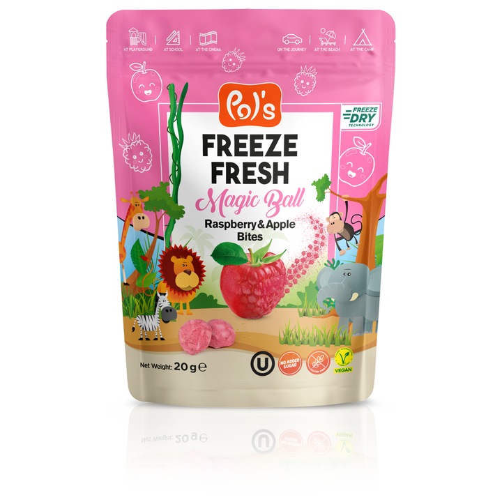 Pol's Freeze Fresh Лиофилизирани плодове, Ябълка и Малина, 20 г
