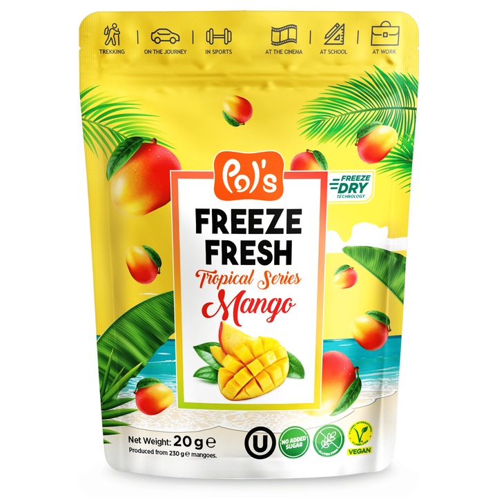 Pol's Freeze Fresh, Лиофилизирани плодове, Манго, 20 г