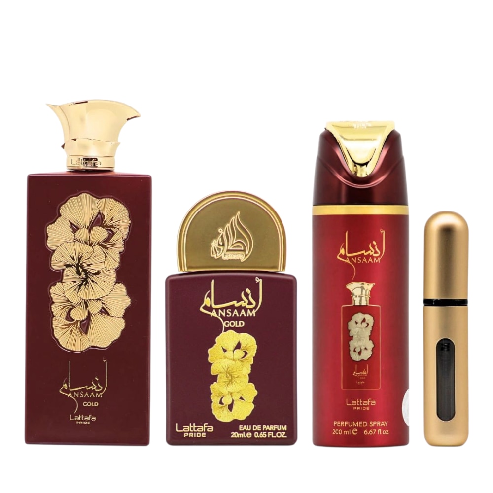 Lattafa Ansaam Gold – set cadou parfum femei 4 piese - eMAG.ro