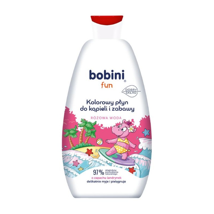 Bobini tusfürdő, rózsavizes fürdő, 500ml, fehérítő és hidratáló, bőrgyógyászatilag tesztelt