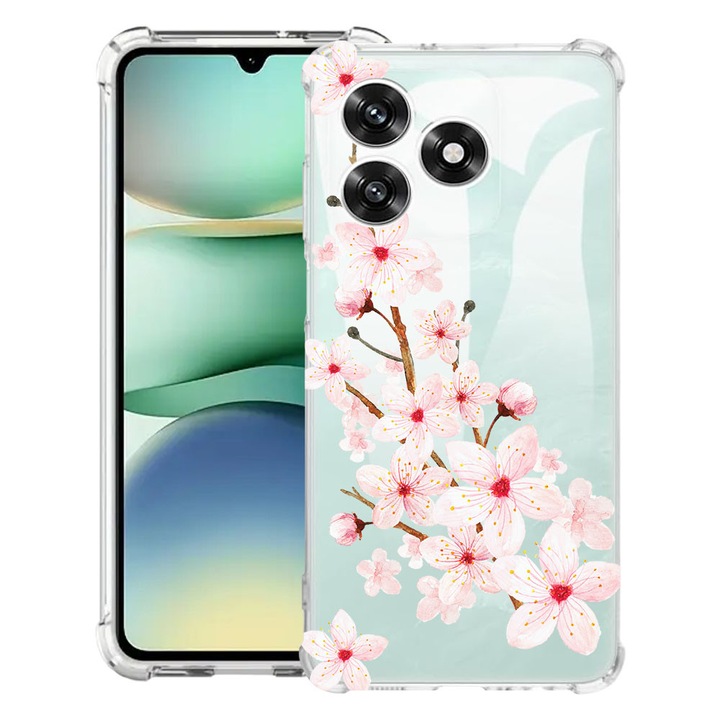 BestCase® Husa Anti Shock 1.5mm Compatibil cu Honor X5c Plus / X5c, cu Design Spring Flower, Reinforced 4 Corners, 3119625 AS 62