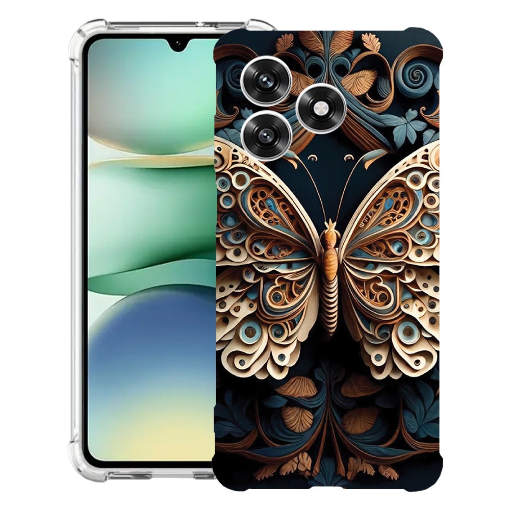 Intelli® Husa Anti Shock Compatibila cu Honor 600 Lite, Beauty Butterfly, Protectie Camera, Rezistenta la uzura, 3145732 AS 1224