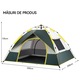 Cort de camping automat, Rezistent la apa, Protectie UV, YSBER®, 200 x 200 x 135 cm, 3-4 persoane, Deschidere si inchidere cu o singura atingere, Dotat cu doua ferestre, doua usi, potrivit pentru camping, plaja, Verde