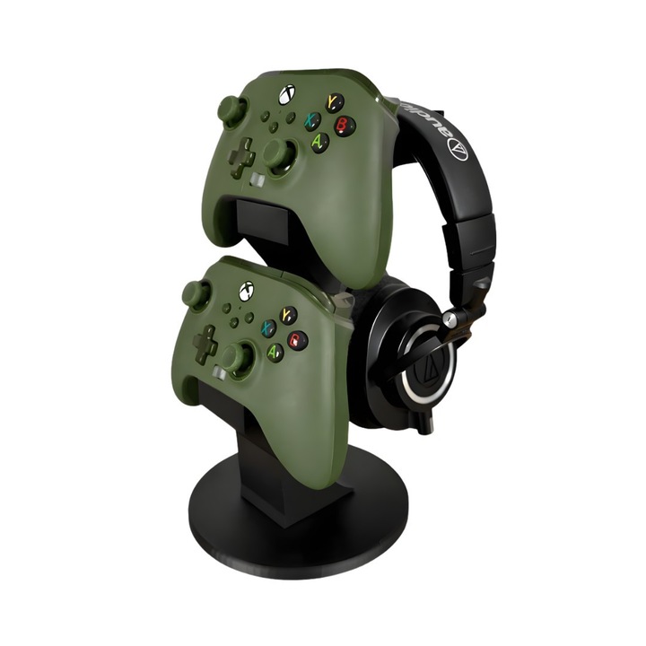Suport pentru casti si controller Xbox, Negru, 11.5x16.9x24.8 cm