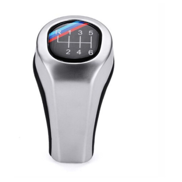 BMW váltógomb, kompatibilis BMW E46 E90 E91 E92 E39 E60 E61 X1 X3 X5 modellekkel, 5 sebességes, fekete, ezüst