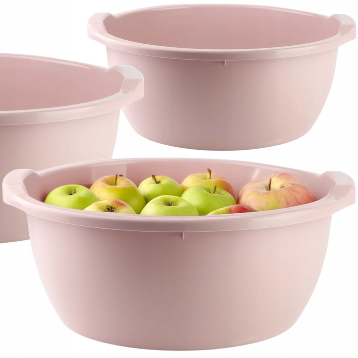 Bol universal Viking roz 12L, rotund, plastic durabil