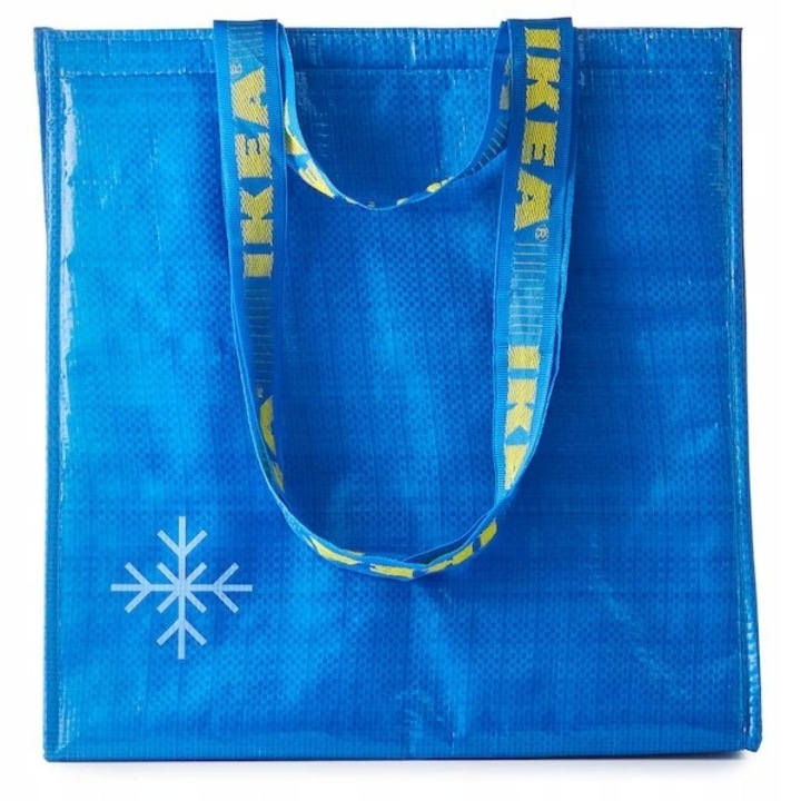 IKEA FRAKTA hőtartó táska, kék, mérete 38x40 cm, 38 l űrtartalom, erős fogantyúk