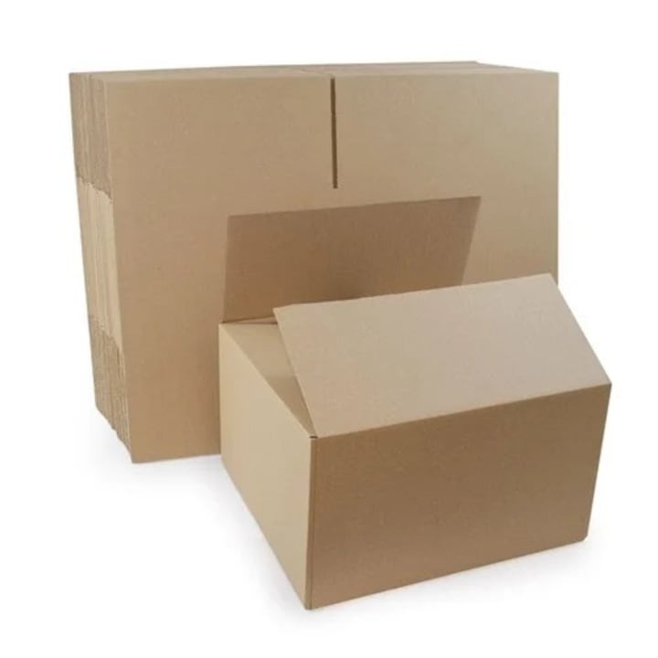 Set Cutii Din Carton, Neopak, Carton Ondulat Rezistent, 410x360x240 mm, Gri / Maro, 10 Buc