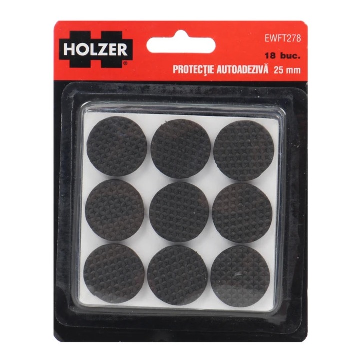 Protectie autoadeziva pentru pardoseala, Holzer EWFT278, forma rotunda, 25 mm, set 18 bucati