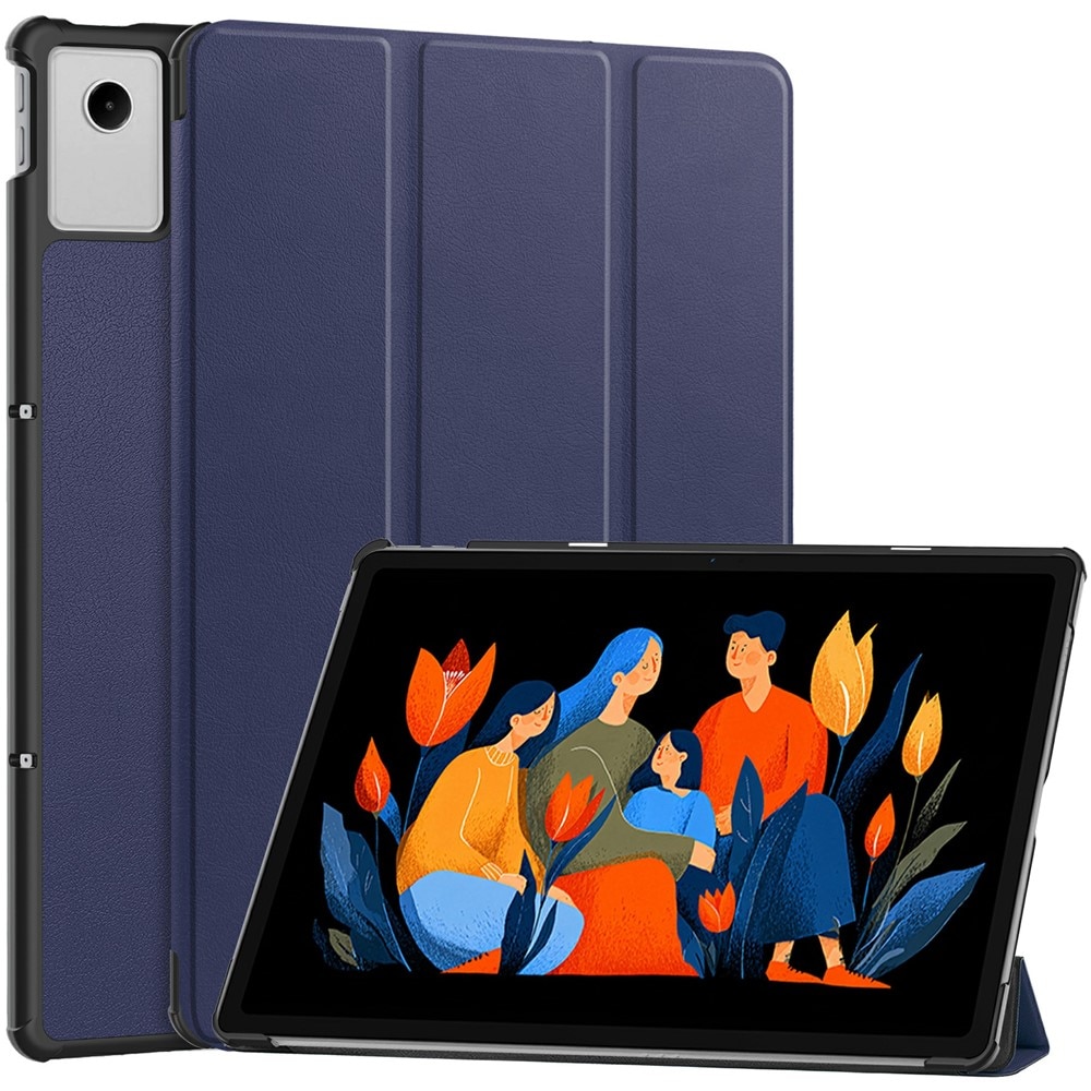 Husa tableta pentru Lenovo Idea Tab Plus 12.1, SKYDDAR INNOVATION, cu suport Multi-Unghi si functie Sleep/Wake, FoldPro, Albastru, set cu sticker