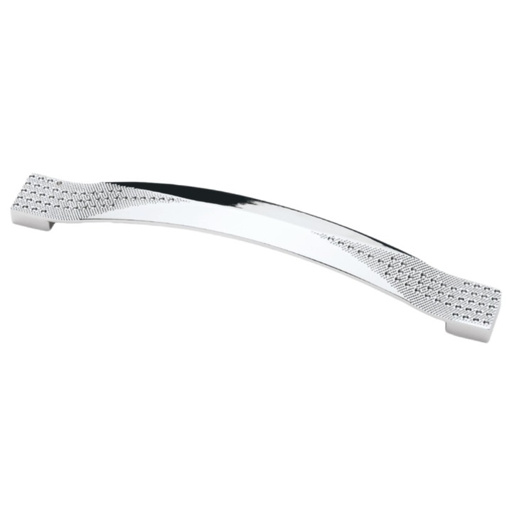 Maner pentru mobila, din metal, OZS-1229, lungime 242 mm, distanta gauri 224 mm, crom lucios