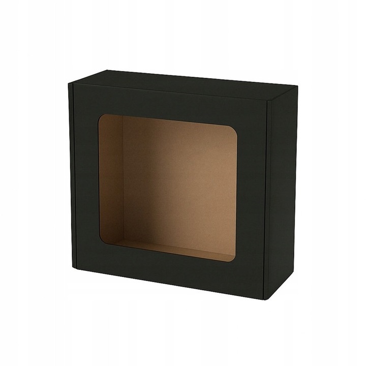 Cutie Decorativa Eko Cu Fereastra, Neopak, Calitate Inalta, Durabila Si Rezistenta La Daune, Depozitare Si Transport Sigur, Potrivita Pentru Reciclare, 300x300x100mm, Negru
