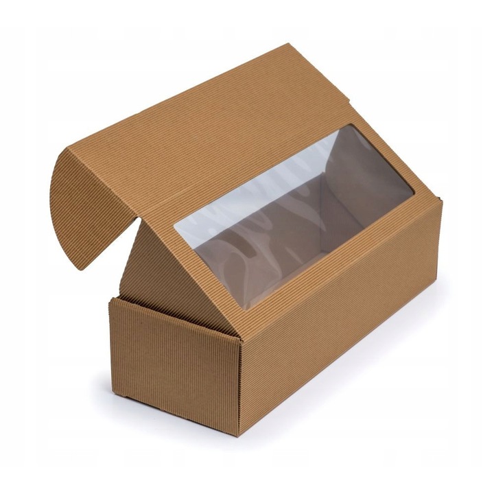 Cutie Decorativa Cu Fereastra, Neopak, Calitate Superioara, Durabila Si Rezistenta La Daune, Depozitare Si Transport Sigur, Potrivita Pentru Reciclare, 400x150x100mm, Maro