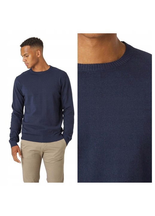 Pulover Barbati, Marcus, Dustin, Regular Fit, Maneci Lungi, Decolteu Rotund, Design Simplu, Bumbac, Albastru
