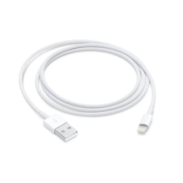 Cablu pentru date telefoane, Lightning la USB, 1m, alb