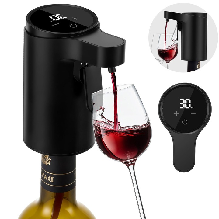 Dozator electric pentru vin Bedee, 1-99 ml, negru, 9, 7x5, 8x14, 5 cm