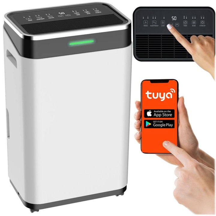 Dezumidificator de aer Berdsen, 25 l/zi, WiFi, rezervor 6, 5 l, 180 m/h, silentios