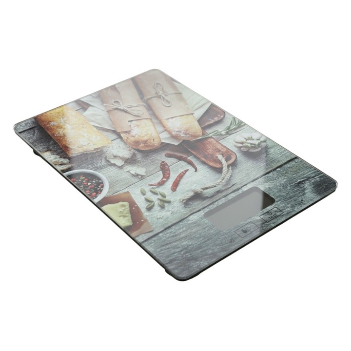 Cantar de bucatarie, 5 kg, display LCD, multicolor, 21x15cm