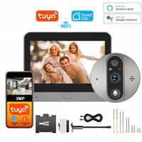 Vizor Electronic Inteligent Wi-Fi, ENZIRO®, Sonerie fara fir cu Camera 1080P HD, 3MP, Ecran LCD 4.3 Inch, Senzor Miscare, Audio Bidirectional, Vizualizare Nocturna 5m, Aplicatie Telefon Android/iOS, Baterie Reincarcabila 5000mAh
