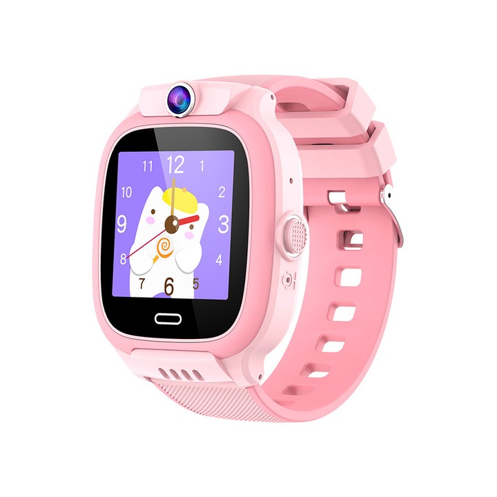Смарт часовник за деца GPS 4G, Y36, Whatsapp, GPS локация, HD видео разговор, телефон, WIFI, AGPS LBS, LTE, камера, Android, IOS, bluetooth, цветен тъчскрийн дисплей, SOS, шпионски мониторинг, Розов