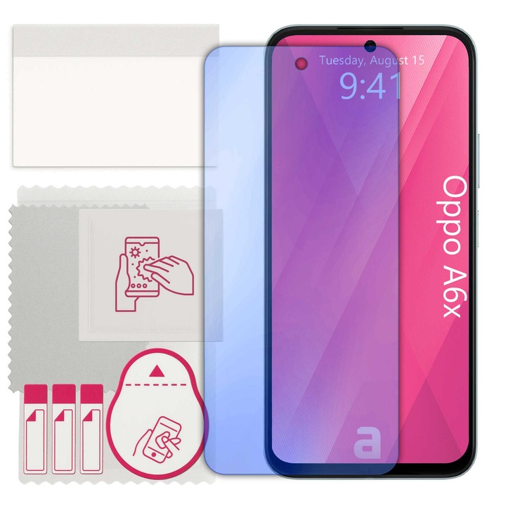 apgo védőüveg Oppo A6x-hez – hibrid, edzett üveg kijelzőre, fényes, pro flexible Hybrid Glass, 9H, full glue