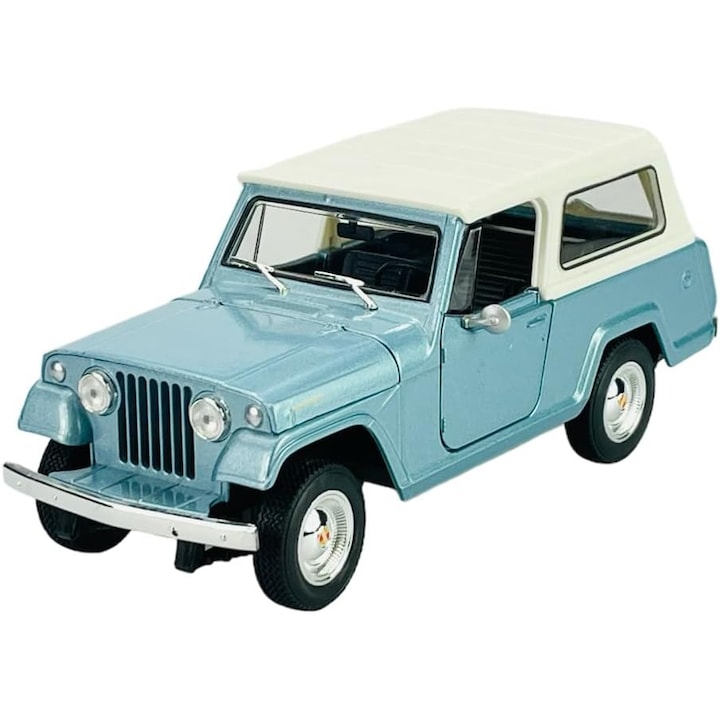 Macheta auto Jeepster Commando Station Wagon 1967 1/24 Welly, fém, nyitható ajtók és motorháztető