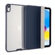 Husă flip cover Pipetto Origami No7 Tri-Folio, albastru închis, pentru iPad (A16) / iPad 2022, suport Apple Pencil, design subțire