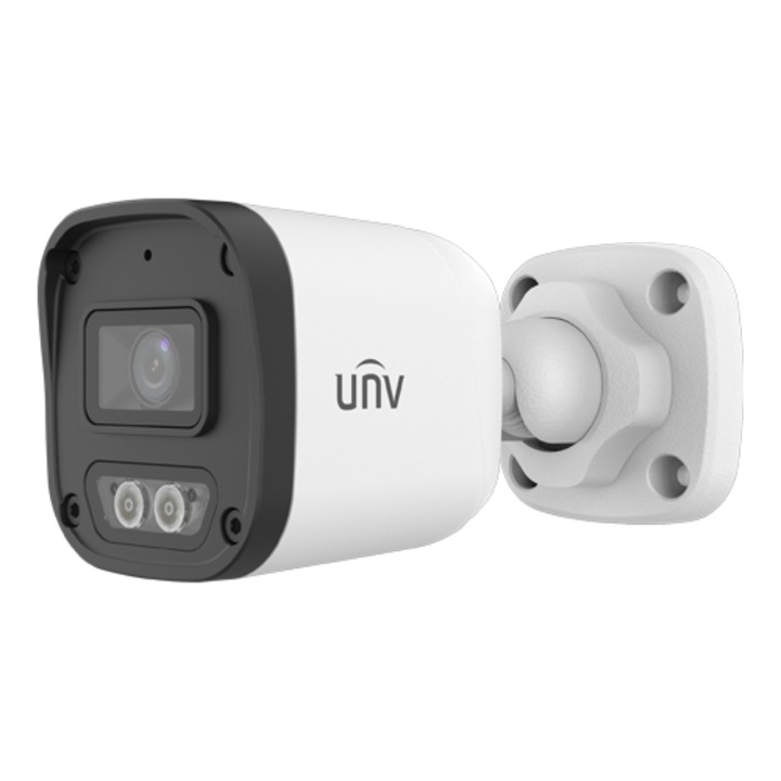 Cameră de supraveghere exterior Uniview ColorHunter 4MP, lentilă 2.8mm, IR 30m, WL 15m, IP67, PoE