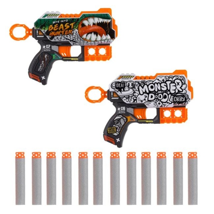 Комплект играчки пистолети Nerf Graffity Fast Pioneer, 2 пистолета, 12 дунапренови стрелички, модерен дизайн, за деца 8+ години