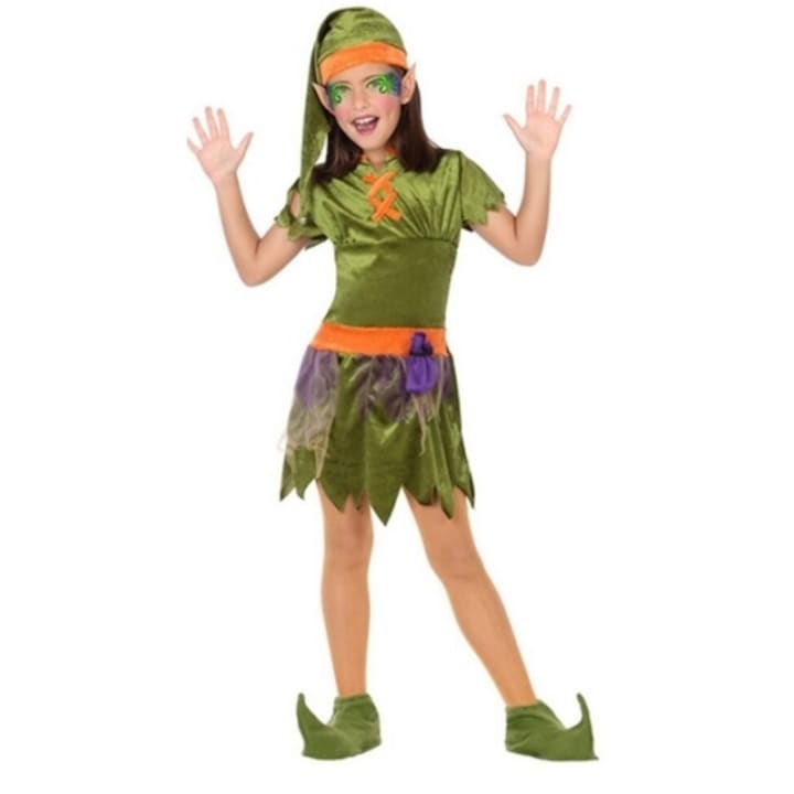 Costum deghizare pentru copii, verde, 5 piese, 5-6 ani