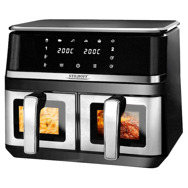 Friteuza fara ulei 8L, KRAFT&DELE, 1850W, 8 programe, display LCD
