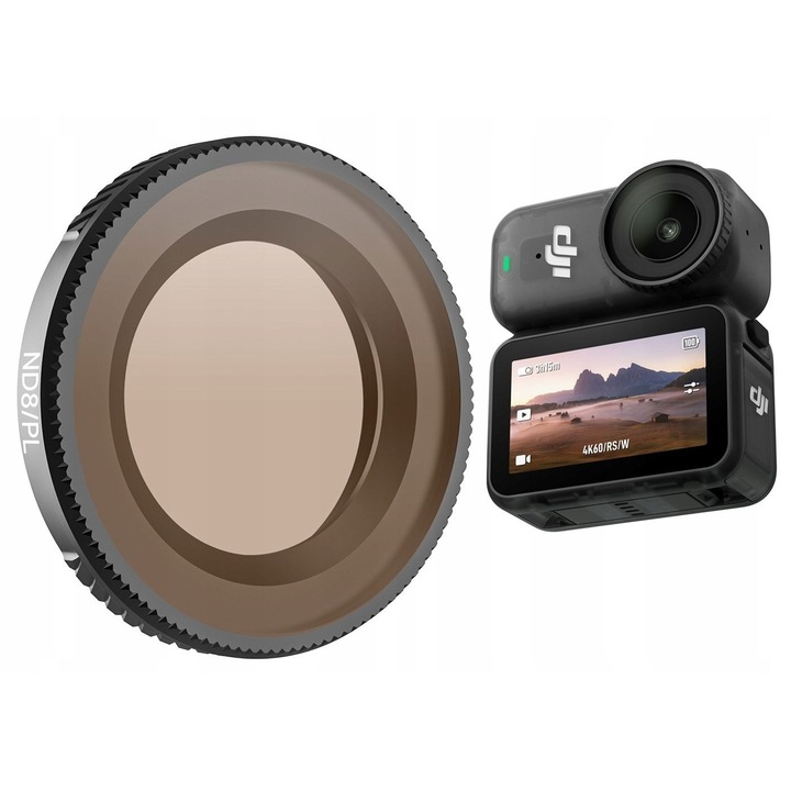 Filtru hibrid 2 in 1, sunnylife, nd8/pl, pentru camera DJI Osmo Nano, reducere a luminii, polarizare, cadru ultra-usor din aluminiu, impermeabil, rezistent la ulei, rezistent la zgarieturi, setul include: filtru nd8/pl, cutie de protectie, sticla optica
