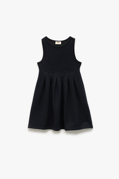 KOTON, Rochie fara maneci cu pliuri, Albastru ultramarin, 158-164 CM